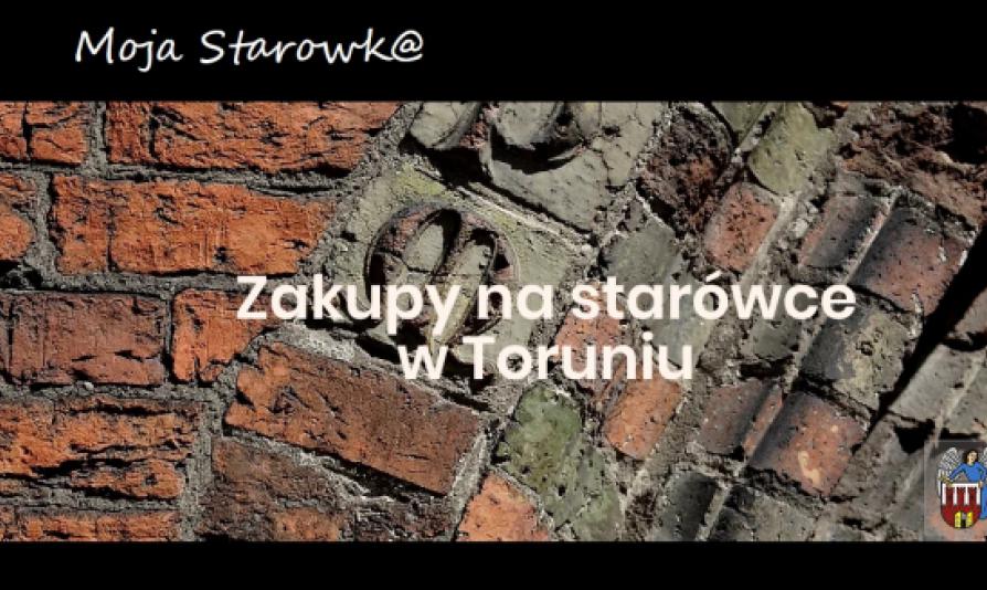 Grafika z tekstem: Zakupy na starówce w Toruniu