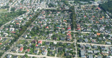 Toruńskie osiedle Wrzosy widziane z lotu ptaka