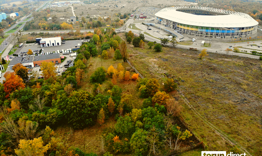 Zdjęcie lotnicze działki przy Pera Jonssona w okolicy stadionu Motoarena 