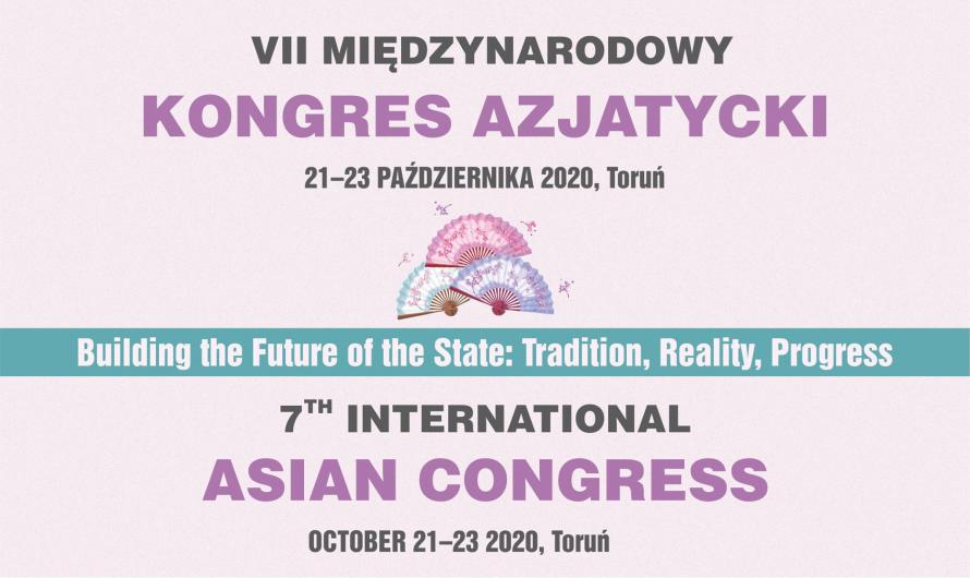 Grafika promująca VII Międzynarodowy Konkres Azjatycki, który odbył się w dniach 21-23 października 2020 w Toruniu