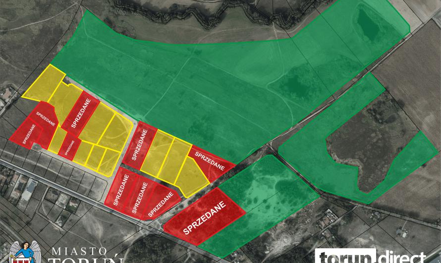 Mapa terenów w strefie Toruń Wschód