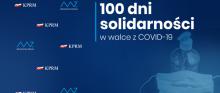 Grafika rządowa z napisem 100 dni solidarności w walce z COVID-19